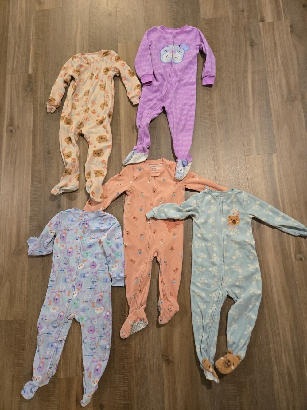 Carters Infant Baby Girl Sleepwear Footie Pajamas One-Piece Lot 24 Months Lot 5